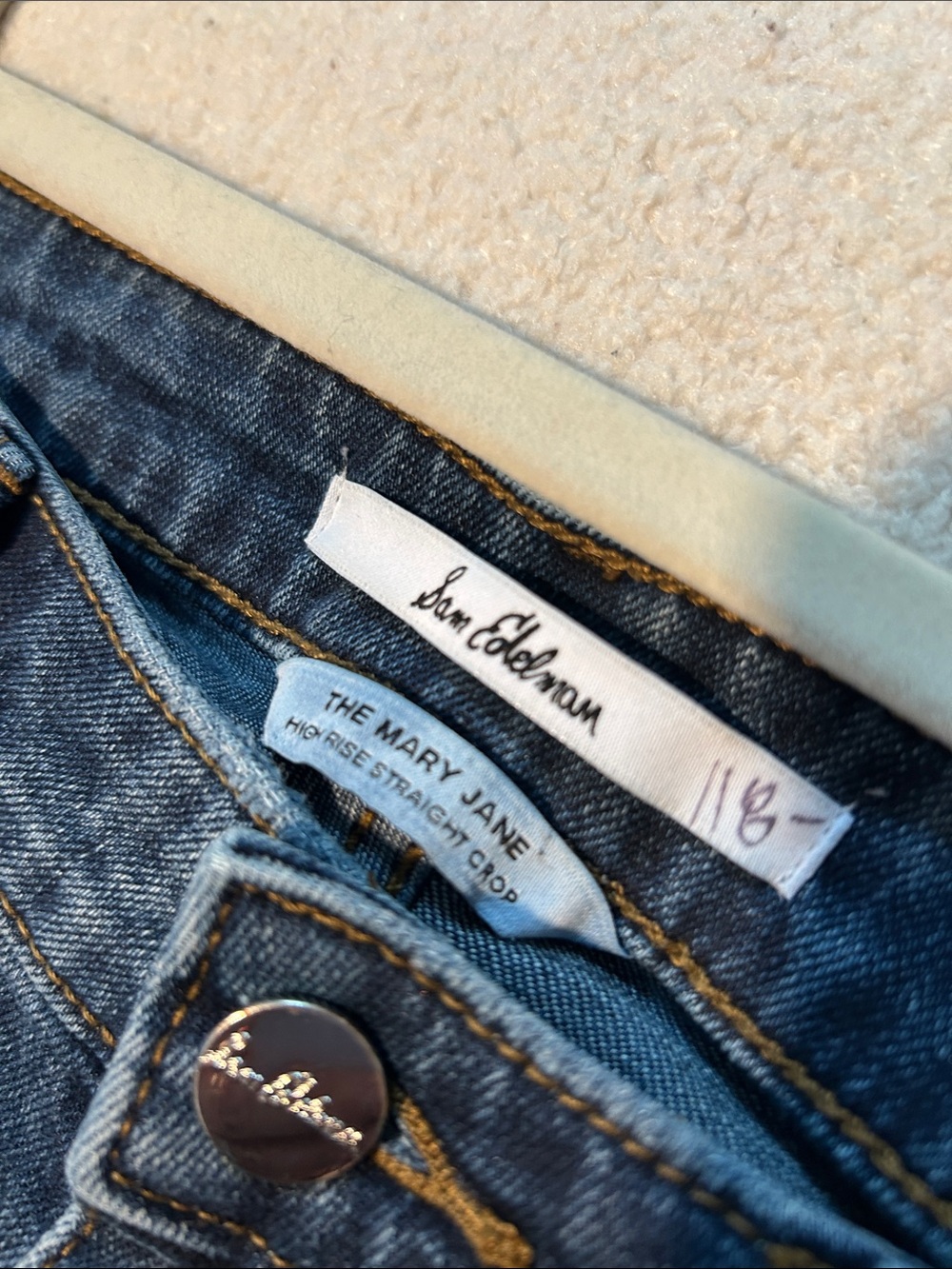 Embroidered Sam Edelman The Mary High-Rise Strait Crop Jean Women’s Size 30 - Picture 5 of 6